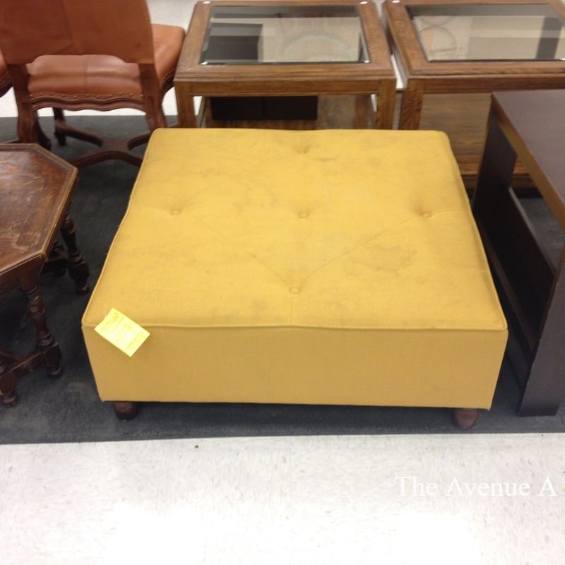 Thrift Store Find! Mustard Yellow Square Privilege Ottoman Coffee Table 