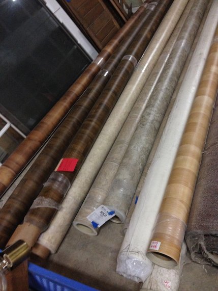 Restore Thrift store finds of sheet vinyl wood flooring -The Avenue A