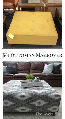 How to reupholster a thrift store ottoman. 