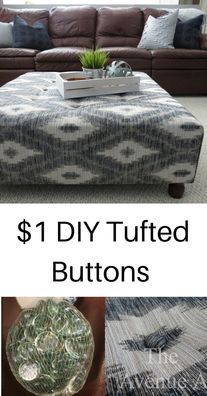 DIY cheap upholstered tufted buttons for only $1